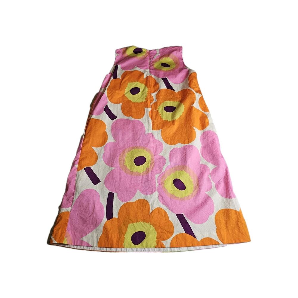 retro Marimekko x Anthropologie Kestit Unikko cotton poplin dress sz 10 Festival - Picture 7 of 10